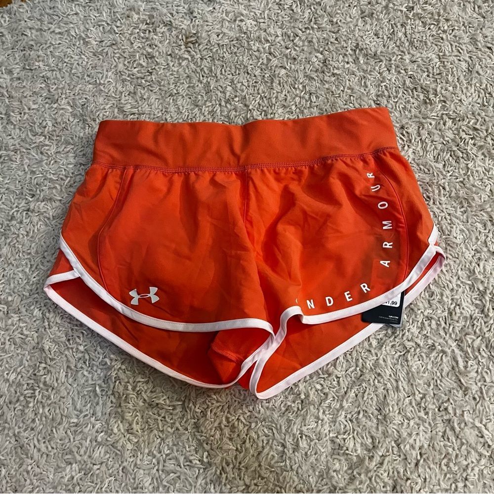 under armour athletic orange shorts size medium